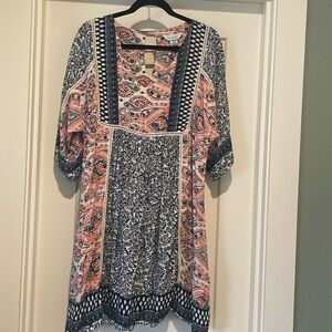 Sundance Blue and Pink Paisley Midi Dress